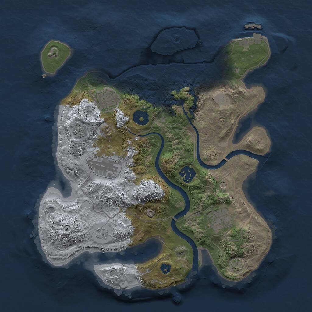 Rust Map: Procedural Map, Size: 3000, Seed: 14926, 10 Monuments