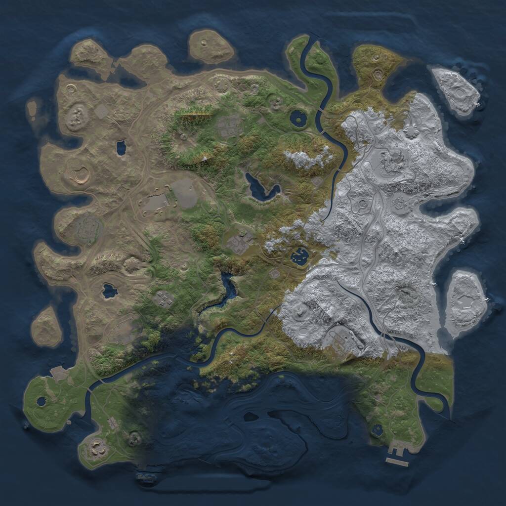 Rust Map: Procedural Map, Size: 4500, Seed: 324580, 17 Monuments