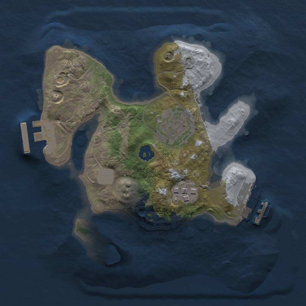 Rust Map: Procedural Map, Size: 2000, Seed: 1815723328, 5 Monuments