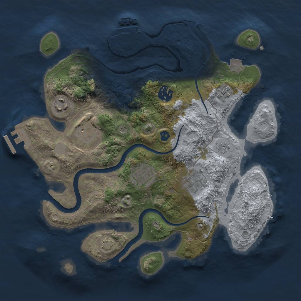 Rust Map: Procedural Map, Size: 3000, Seed: 354794, 12 Monuments