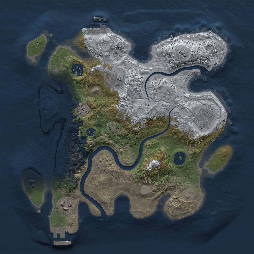 Rust Map: Procedural Map, Size: 3000, Seed: 87313743, 11 Monuments