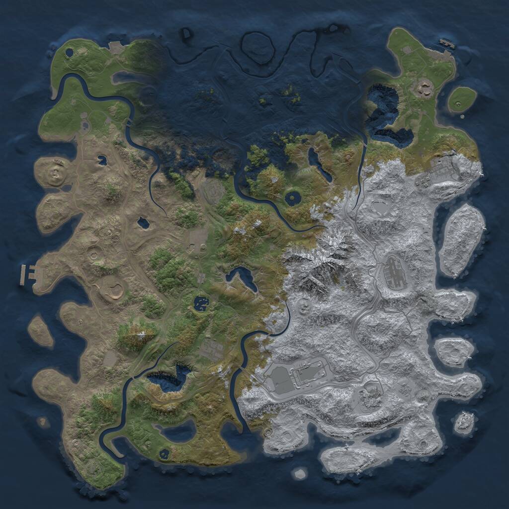 Rust Map: Procedural Map, Size: 5000, Seed: 1819319008, 17 Monuments