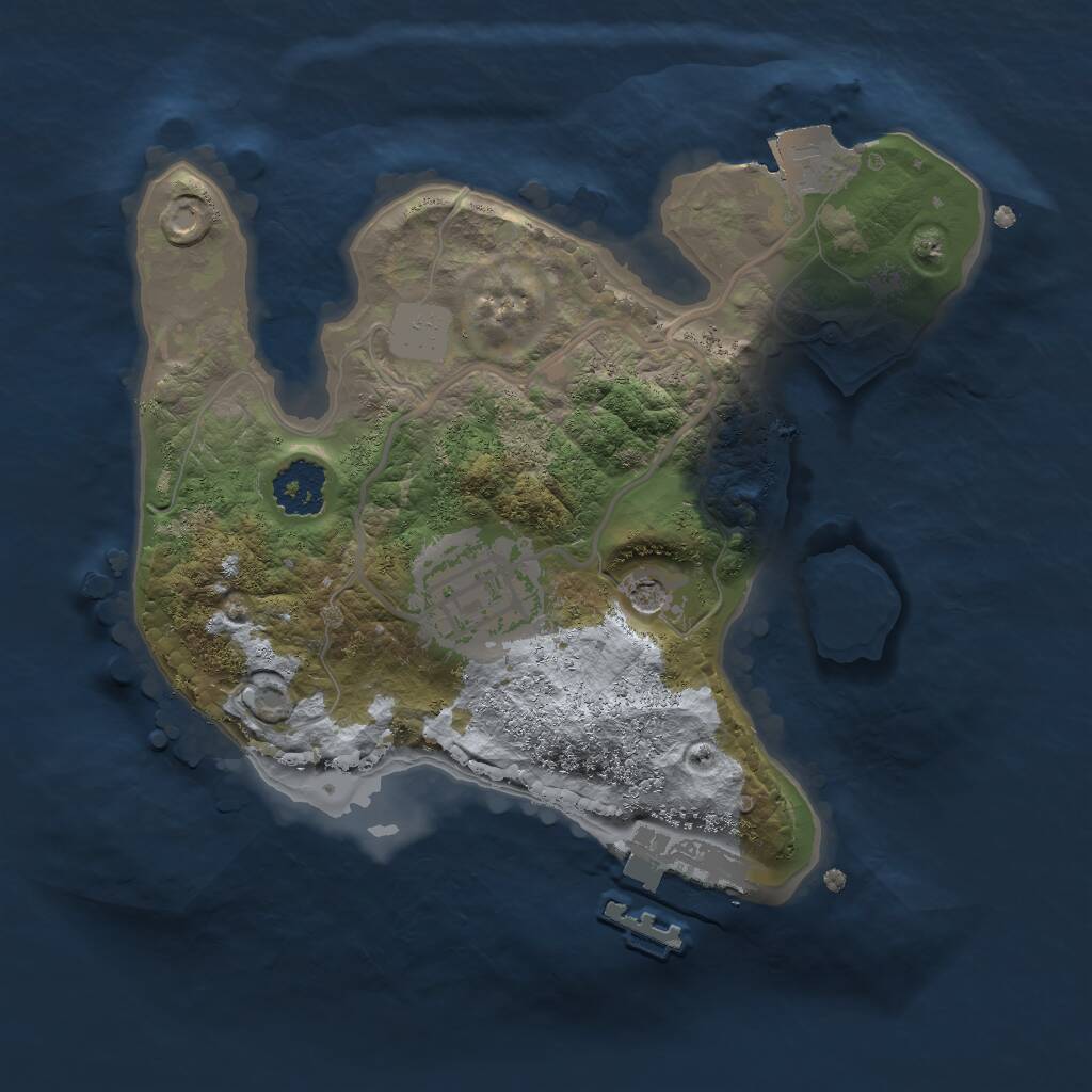 Rust Map: Procedural Map, Size: 2000, Seed: 45419367, 4 Monuments