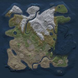 Thumbnail Rust Map: Procedural Map, Size: 3500, Seed: 134022153, 15 Monuments