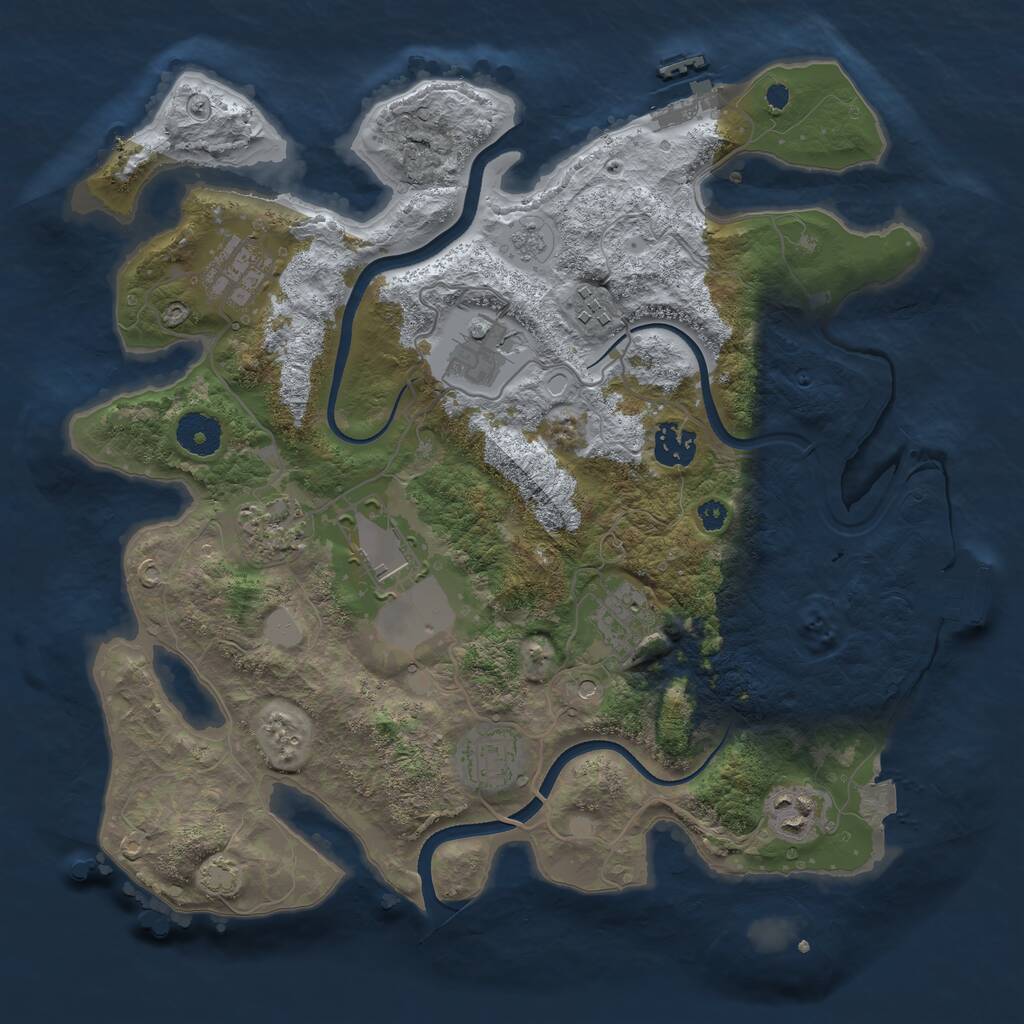 Rust Map: Procedural Map, Size: 3500, Seed: 134022153, 15 Monuments