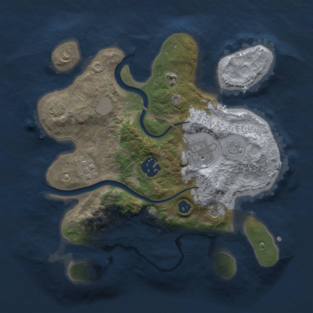 Rust Map: Procedural Map, Size: 2500, Seed: 240826, 7 Monuments