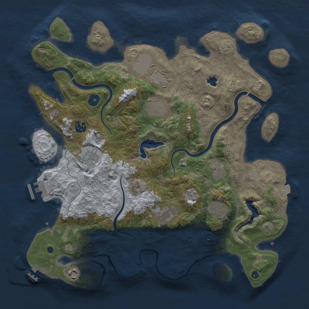 Rust Map: Procedural Map, Size: 4000, Seed: 1398654841, 15 Monuments