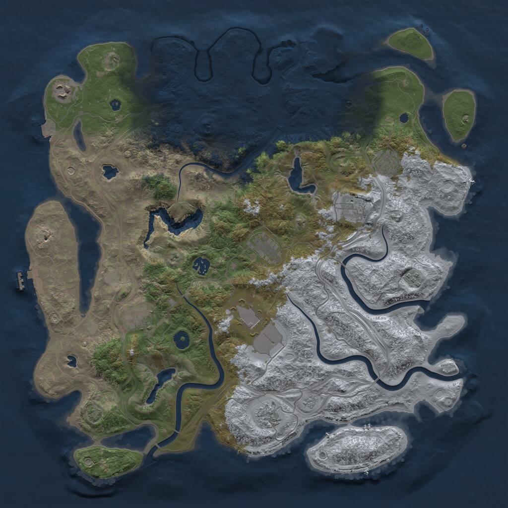 Rust Map: Procedural Map, Size: 4500, Seed: 1188493667, 15 Monuments