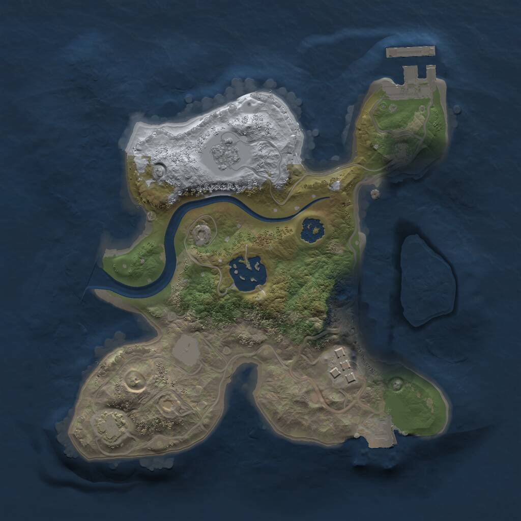 Rust Map: Procedural Map, Size: 2150, Seed: 18, 6 Monuments