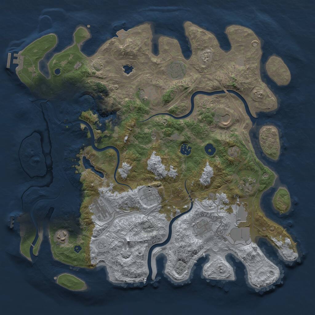 Rust Map: Procedural Map, Size: 4250, Seed: 88797789, 17 Monuments