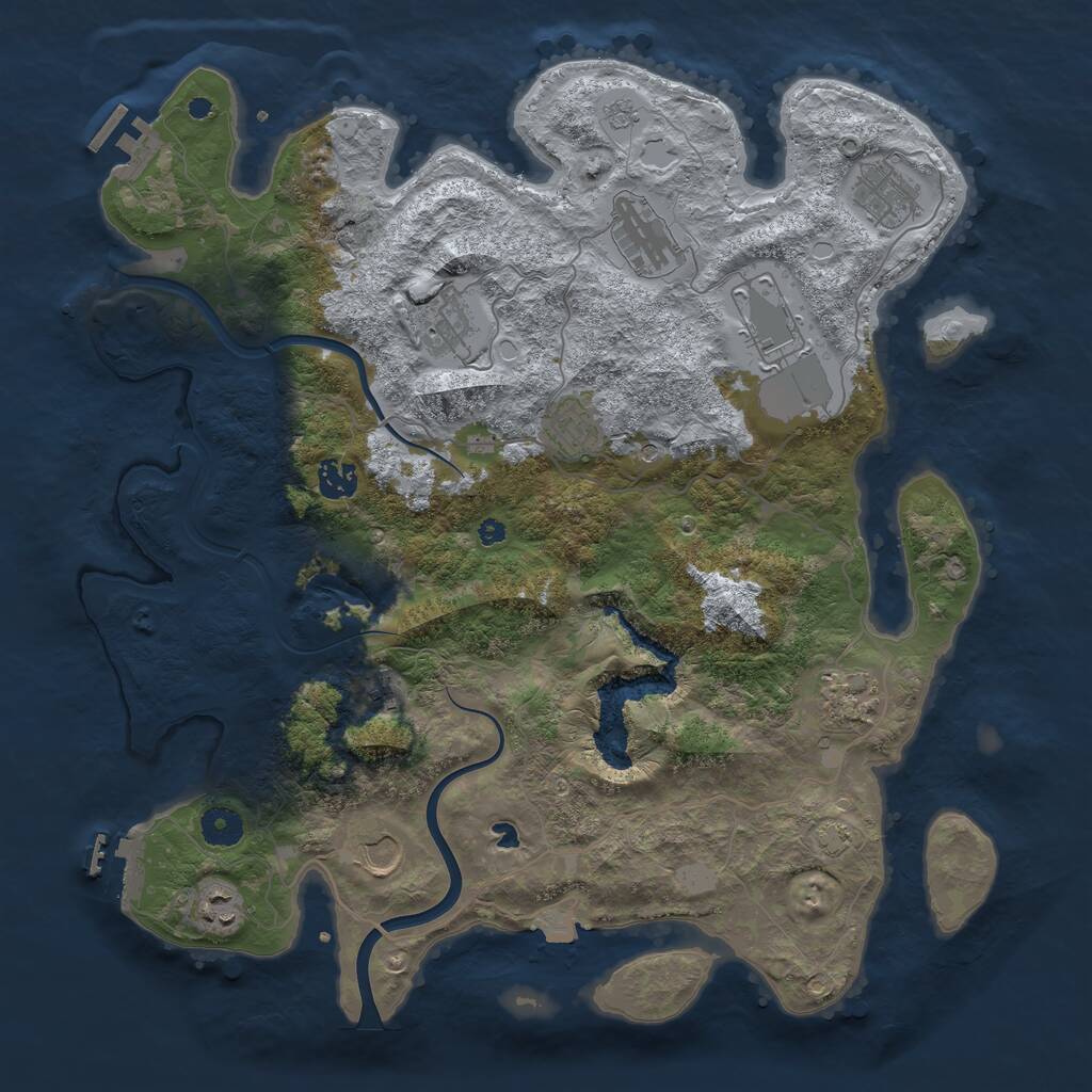 Rust Map: Procedural Map, Size: 4000, Seed: 541353961, 16 Monuments
