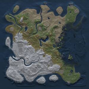 Thumbnail Rust Map: Procedural Map, Size: 4500, Seed: 633007549, 16 Monuments