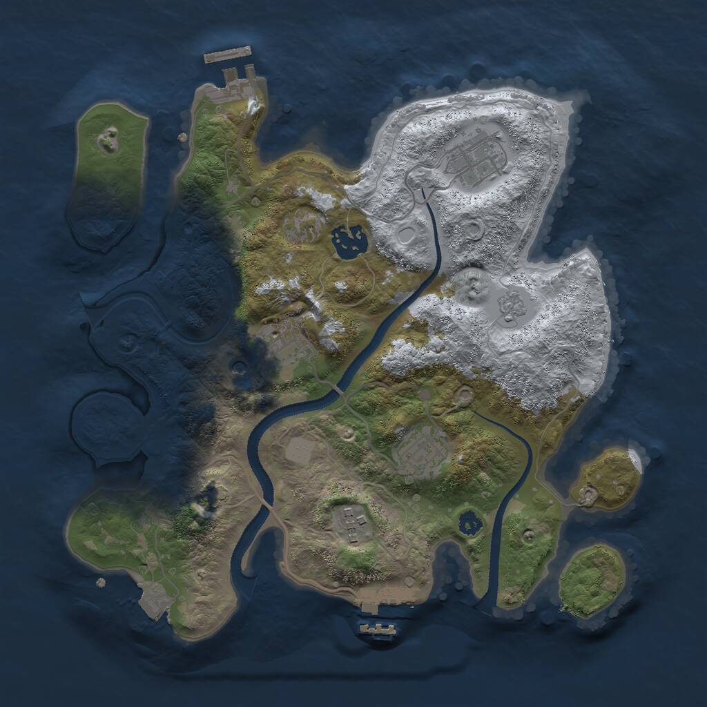 Rust Map: Procedural Map, Size: 3000, Seed: 5588, 11 Monuments