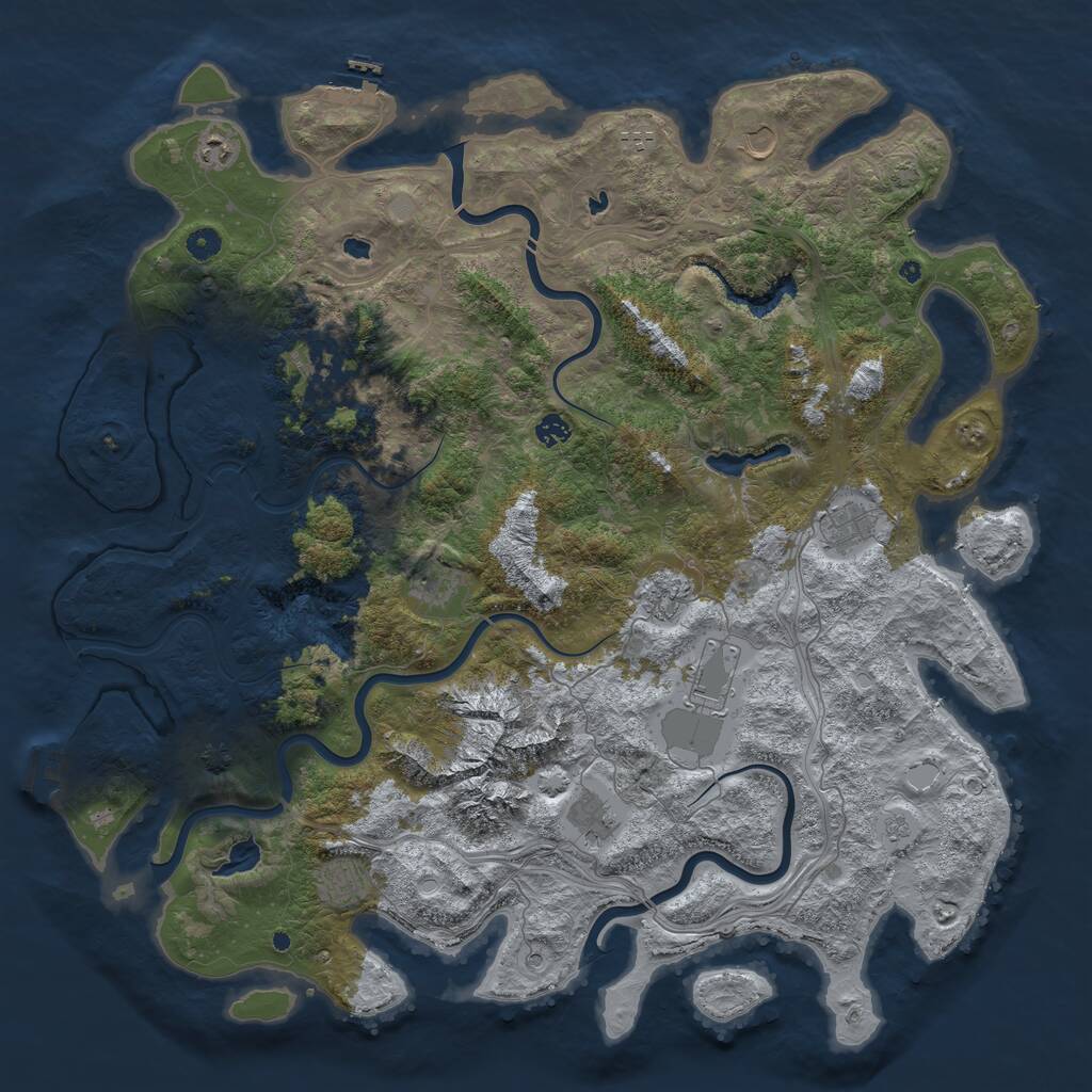 Rust Map: Procedural Map, Size: 5000, Seed: 2567737, 17 Monuments