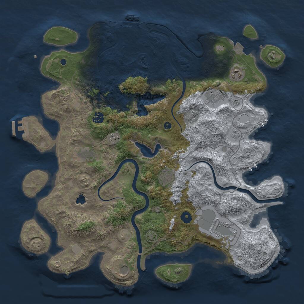 Rust Map: Procedural Map, Size: 4000, Seed: 247179, 14 Monuments