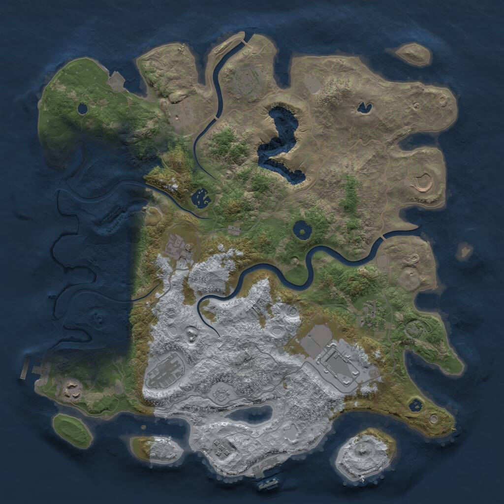 Rust Map: Procedural Map, Size: 4000, Seed: 183040, 16 Monuments