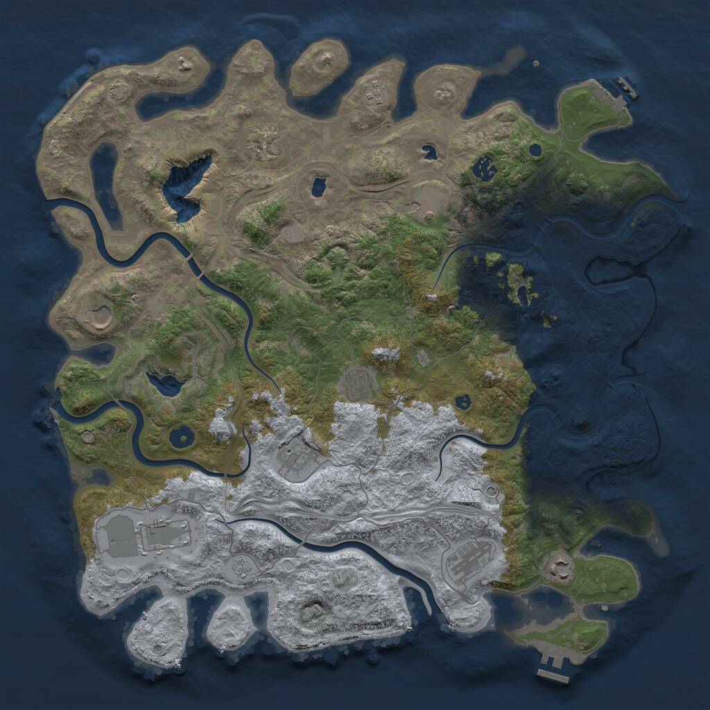 Rust Map: Procedural Map, Size: 4500, Seed: 1679315297, 16 Monuments