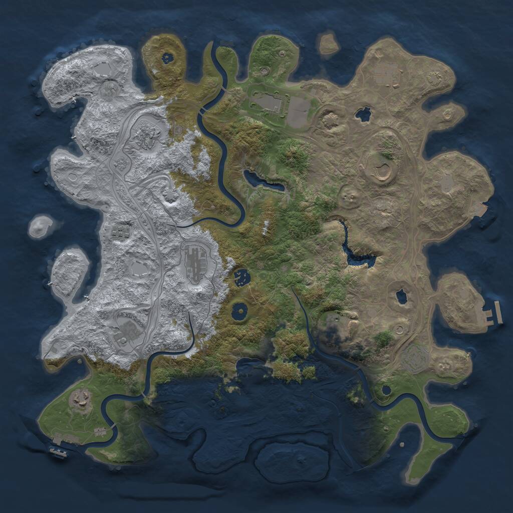 Rust Map: Procedural Map, Size: 4500, Seed: 486433, 17 Monuments