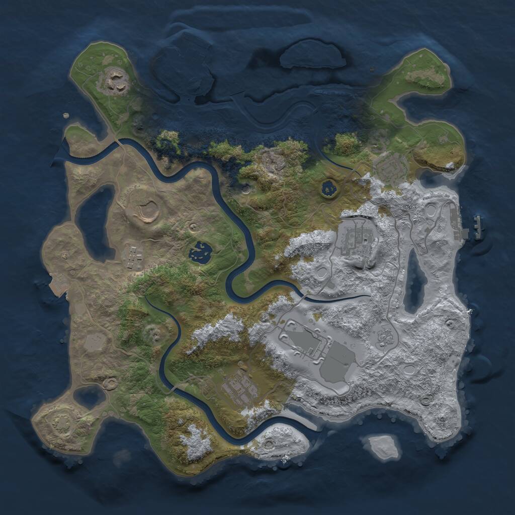 Rust Map: Procedural Map, Size: 3500, Seed: 709146, 14 Monuments