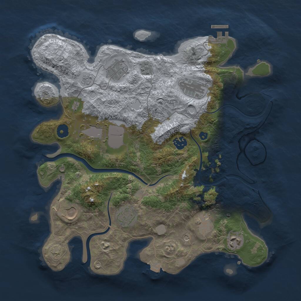 Rust Map: Procedural Map, Size: 3500, Seed: 591706, 14 Monuments