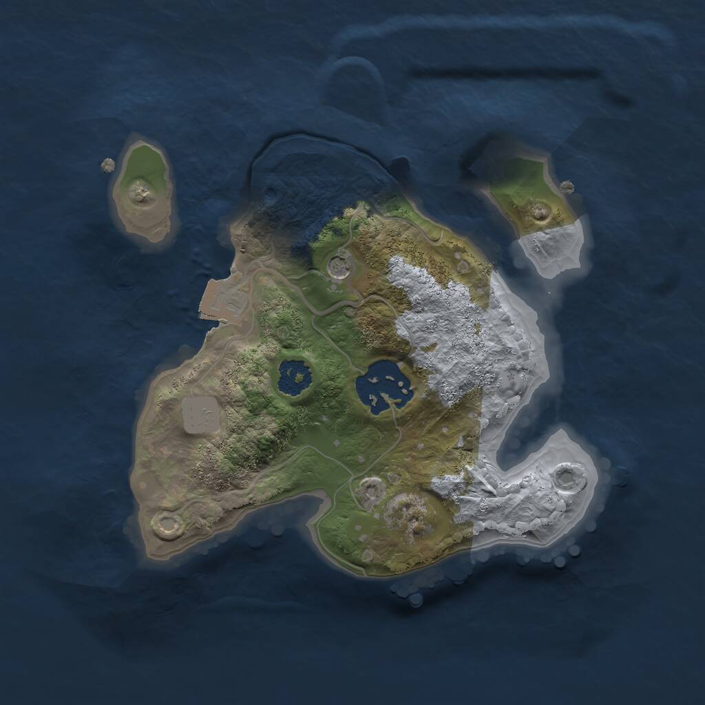 Rust Map: Procedural Map, Size: 2000, Seed: 1045007165, 3 Monuments