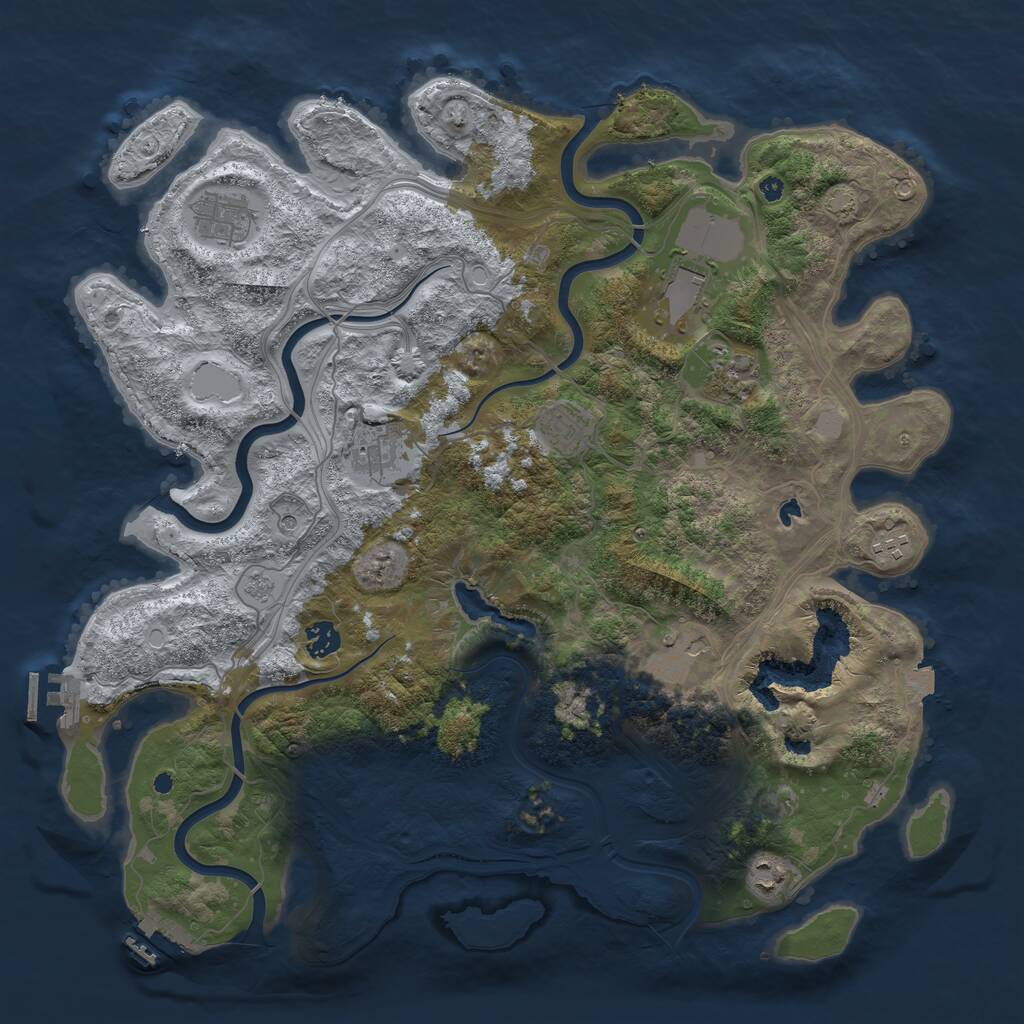 Rust Map: Procedural Map, Size: 4250, Seed: 2105267088, 15 Monuments
