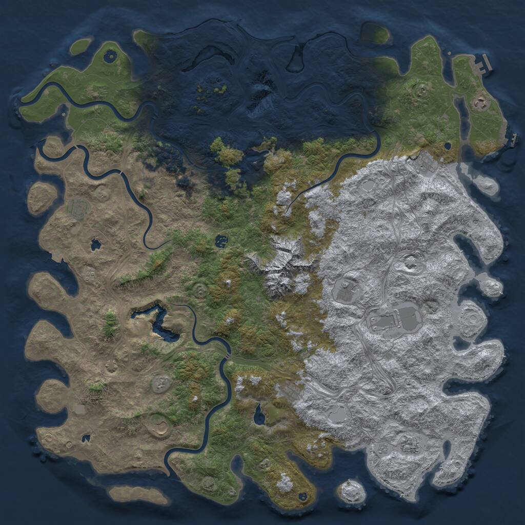 Rust Map: Procedural Map, Size: 6000, Seed: 1479978637, 17 Monuments