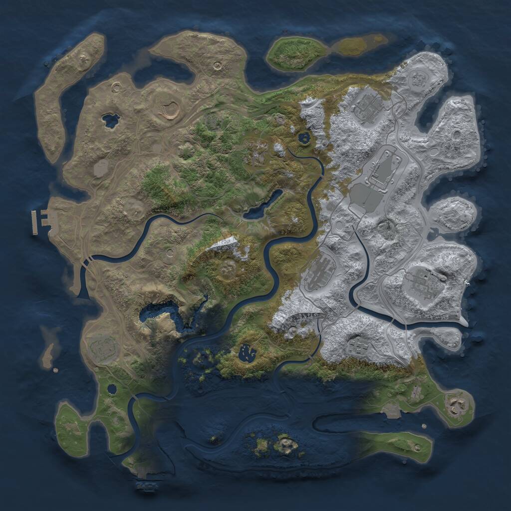 Rust Map: Procedural Map, Size: 4250, Seed: 126045, 16 Monuments