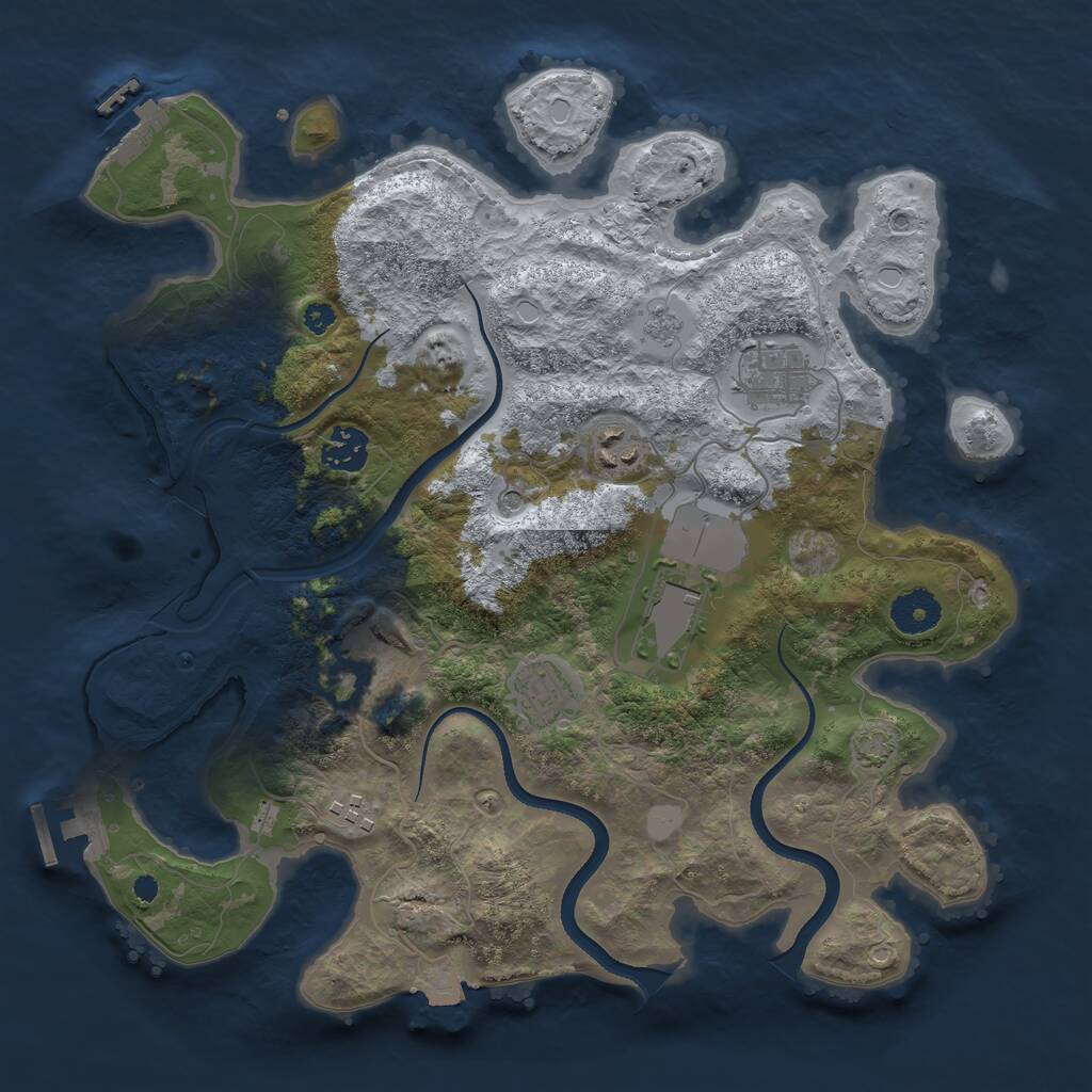 Rust Map: Procedural Map, Size: 3500, Seed: 348216, 13 Monuments