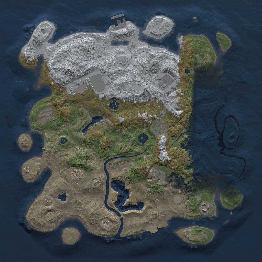 Rust Map: Procedural Map, Size: 4000, Seed: 302078, 14 Monuments