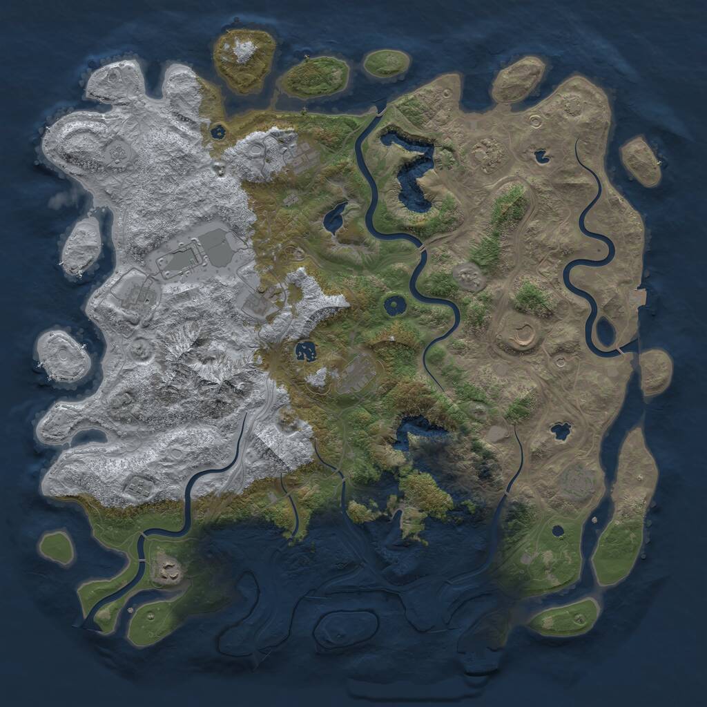 Rust Map: Procedural Map, Size: 5000, Seed: 647976922, 16 Monuments