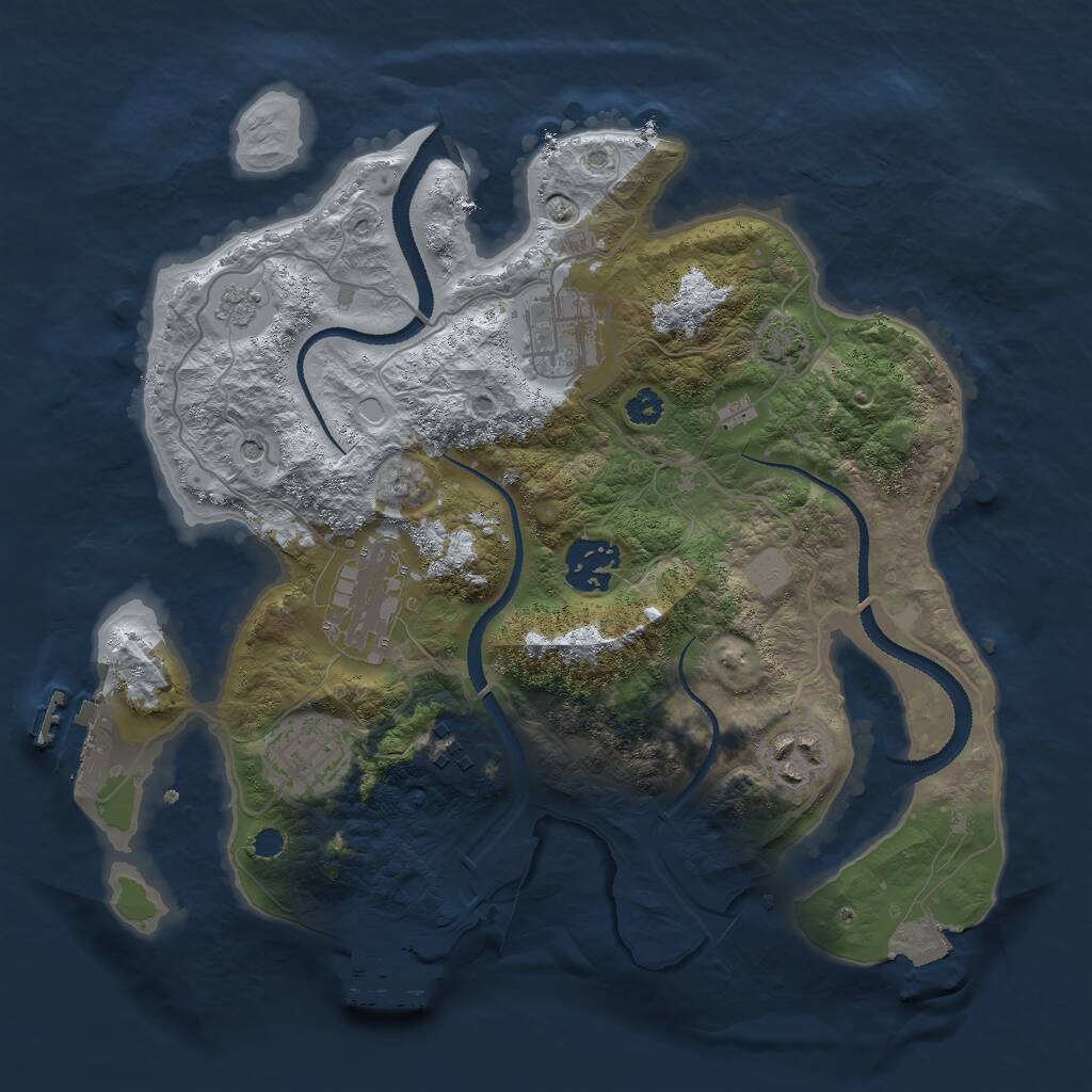 Rust Map: Procedural Map, Size: 3000, Seed: 54781039, 12 Monuments