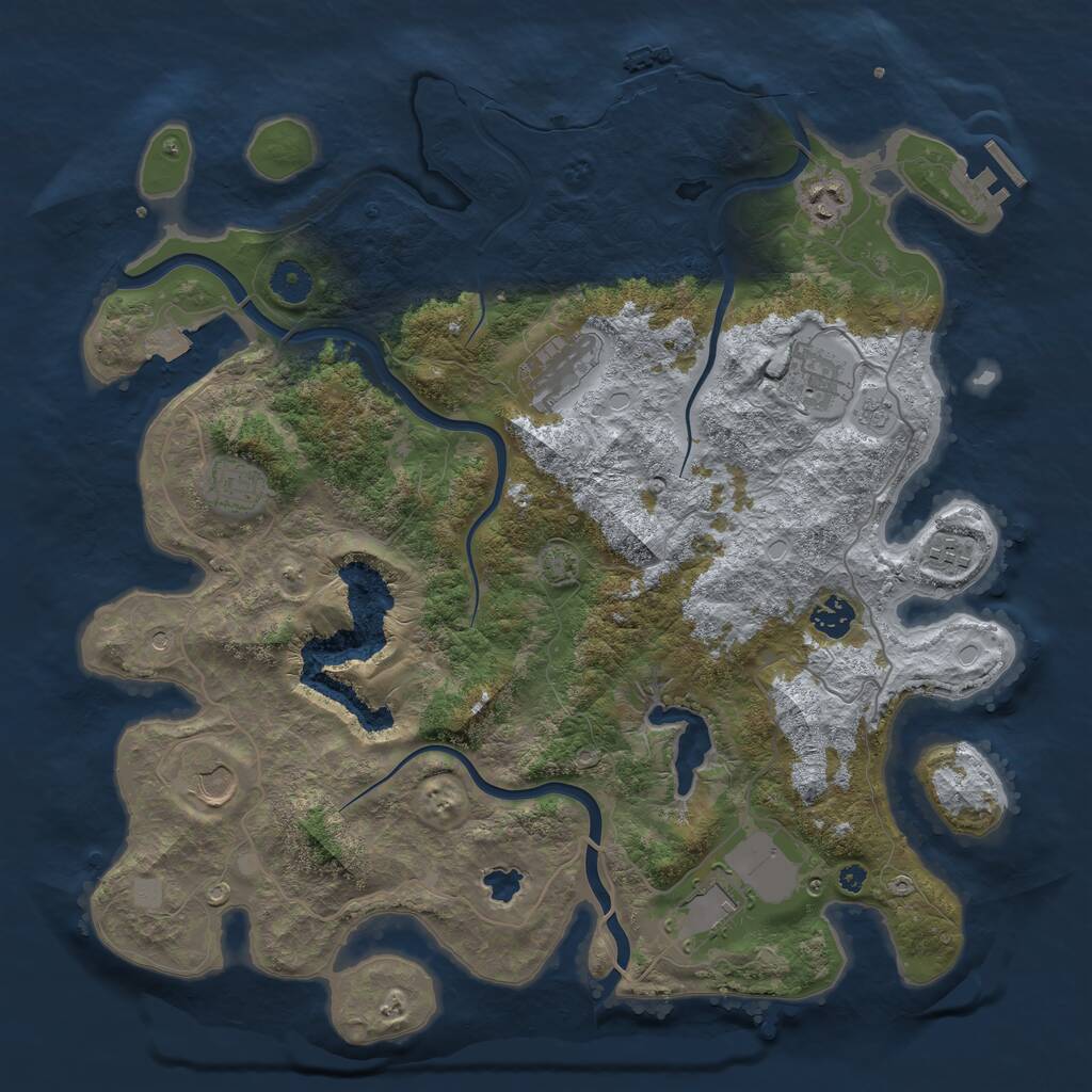 Rust Map: Procedural Map, Size: 4000, Seed: 788757, 14 Monuments