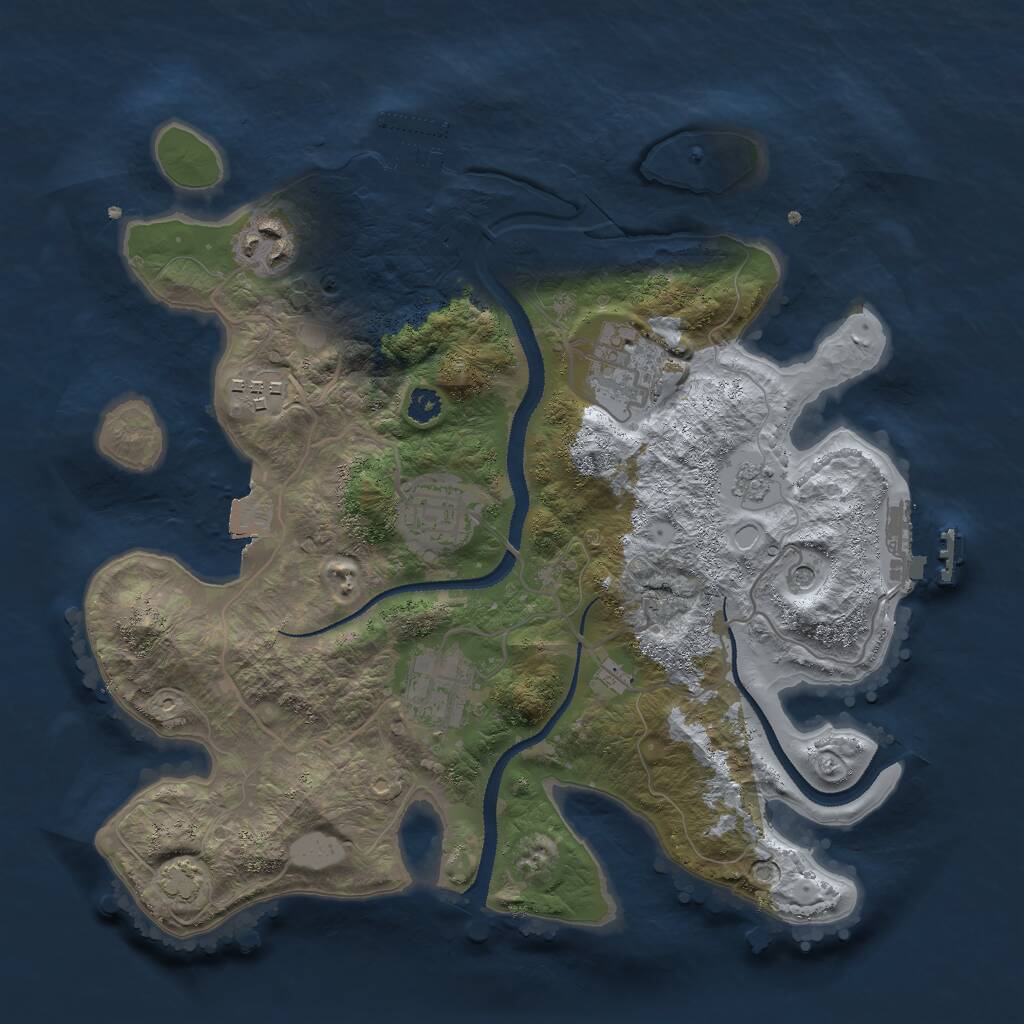 Rust Map: Procedural Map, Size: 3000, Seed: 20870, 11 Monuments