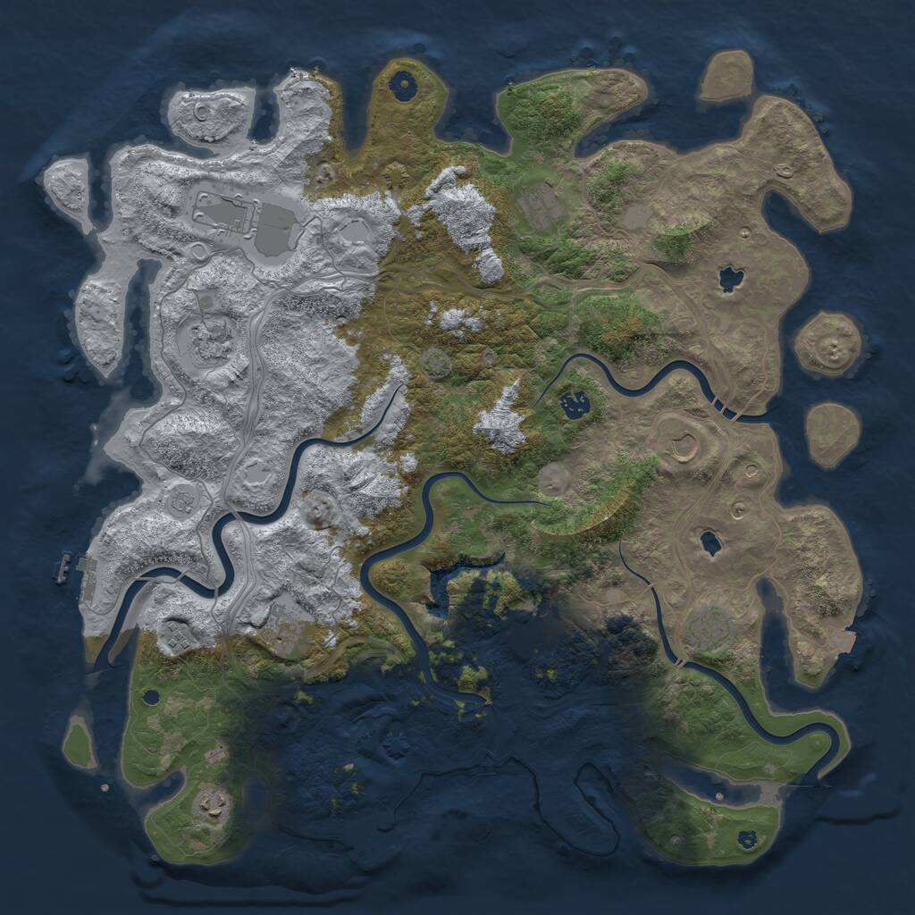 Rust Map: Procedural Map, Size: 4800, Seed: 855561121, 16 Monuments