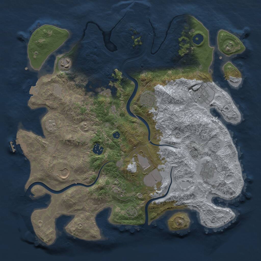 Rust Map: Procedural Map, Size: 3700, Seed: 236, 16 Monuments