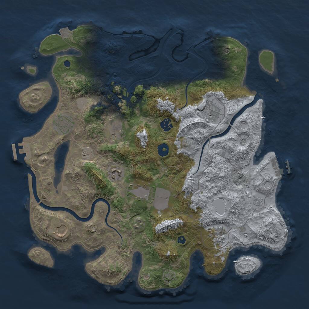 Rust Map: Procedural Map, Size: 3750, Seed: 1939798898, 15 Monuments