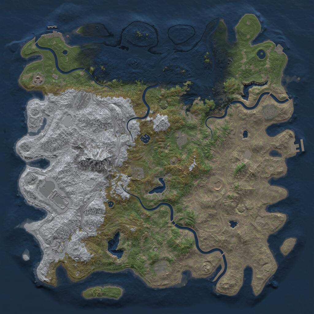 Rust Map: Procedural Map, Size: 5250, Seed: 891003, 17 Monuments