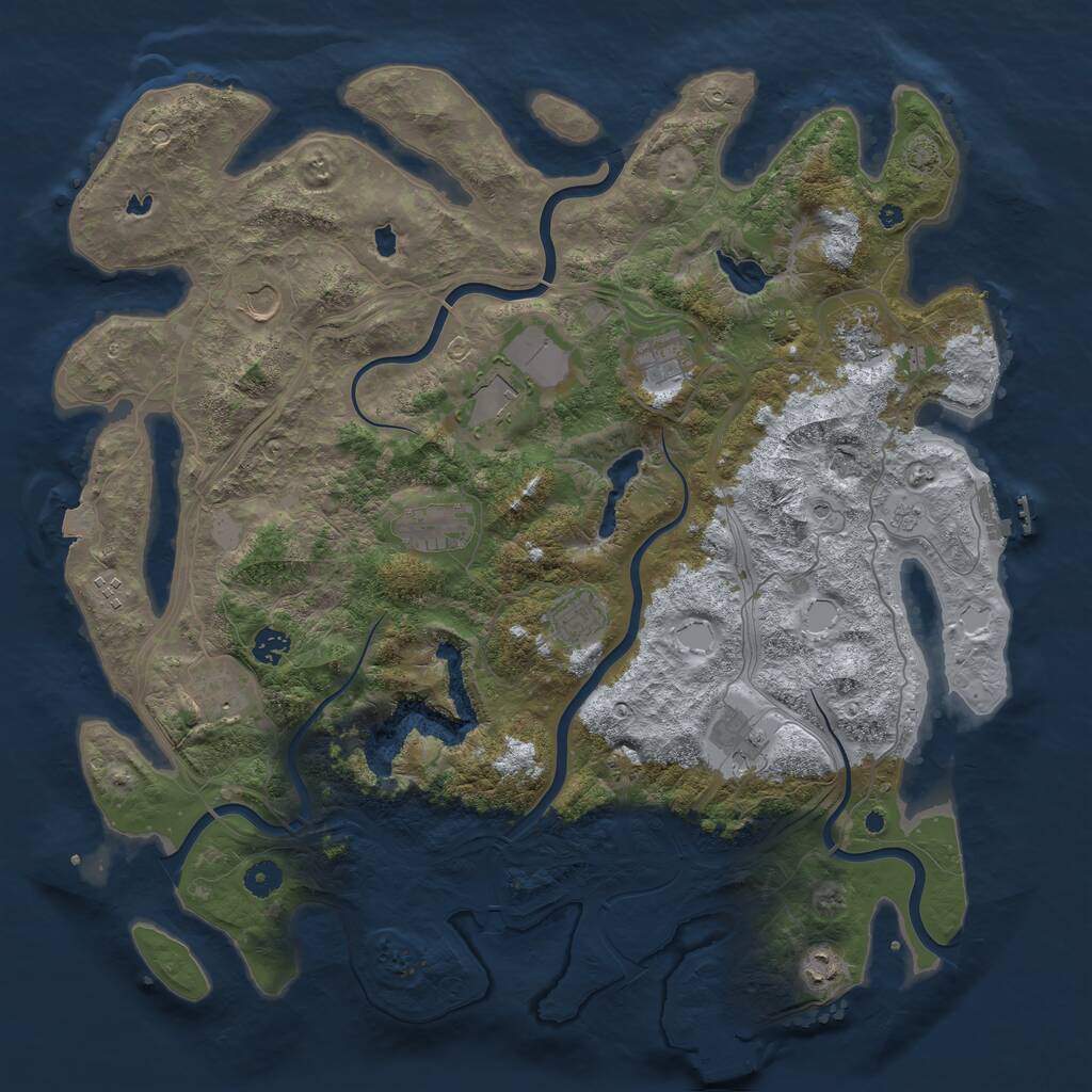 Rust Map: Procedural Map, Size: 4500, Seed: 744382, 17 Monuments