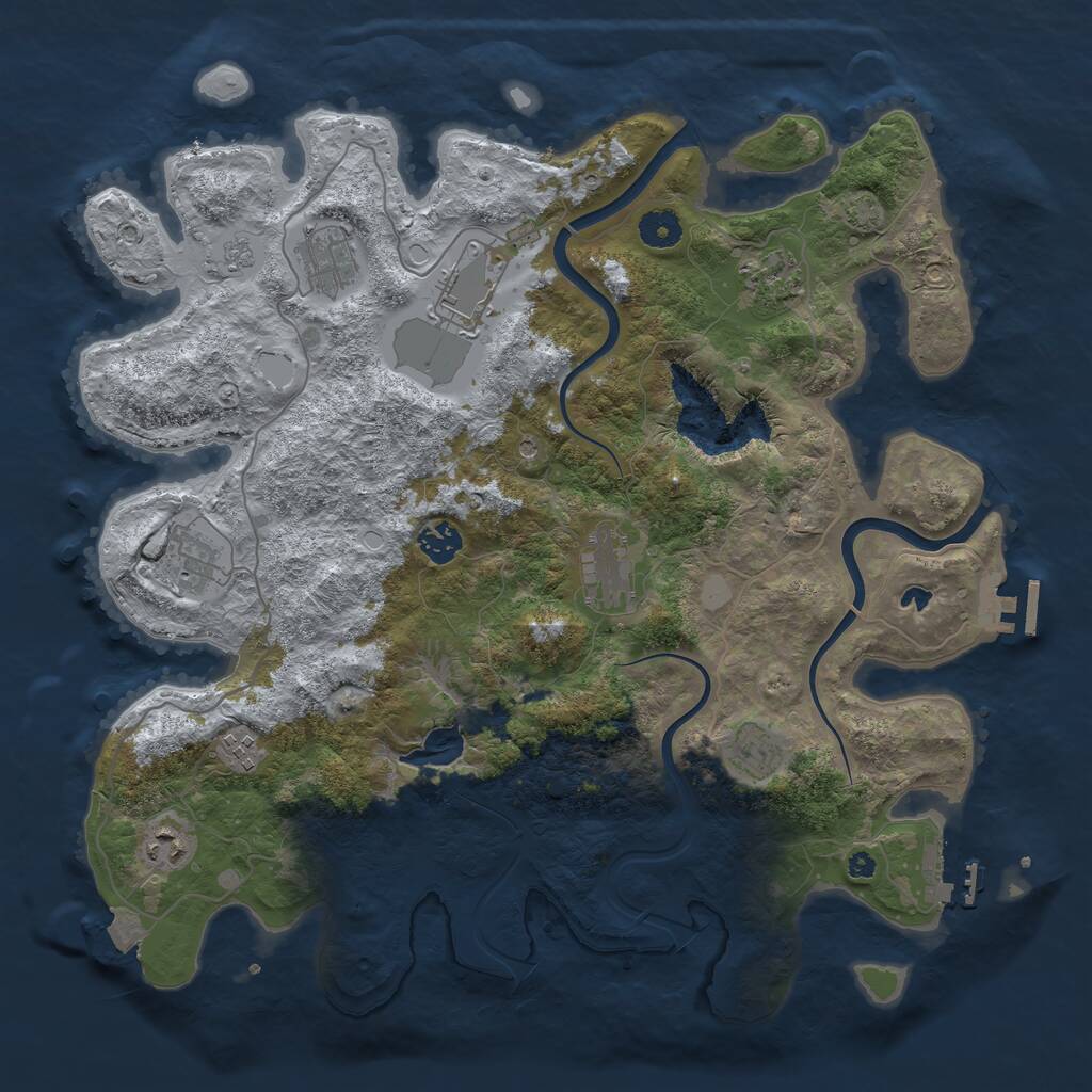 Rust Map: Procedural Map, Size: 4000, Seed: 159599, 15 Monuments