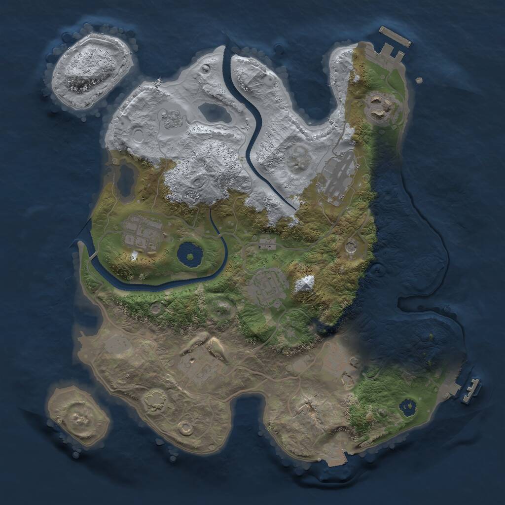 Rust Map: Procedural Map, Size: 3000, Seed: 58392147, 12 Monuments