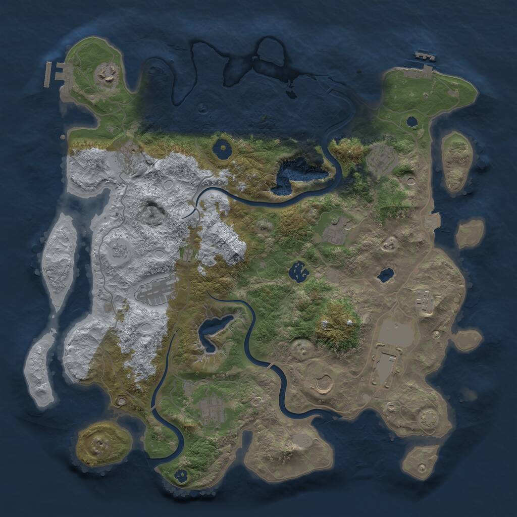 Rust Map: Procedural Map, Size: 4000, Seed: 799419, 16 Monuments