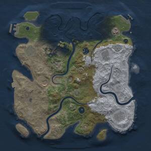 Thumbnail Rust Map: Procedural Map, Size: 3500, Seed: 838752562, 14 Monuments