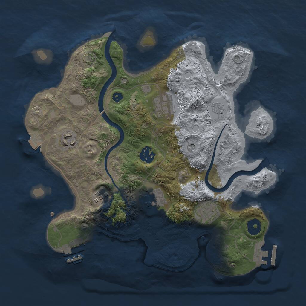 Rust Map: Procedural Map, Size: 3000, Seed: 72819, 12 Monuments
