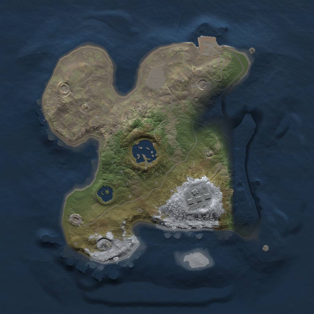 Rust Map: Procedural Map, Size: 2000, Seed: 720000322, 4 Monuments