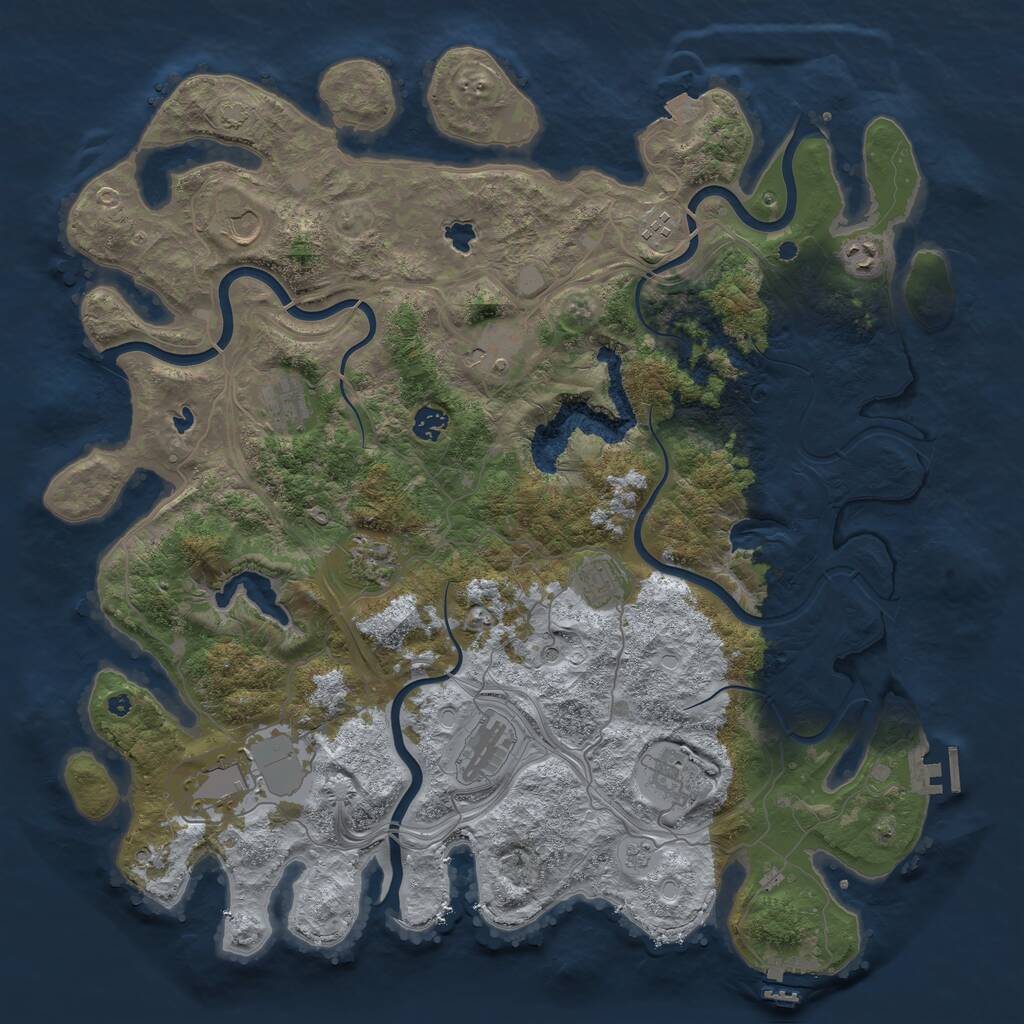 Rust Map: Procedural Map, Size: 4500, Seed: 776736, 17 Monuments