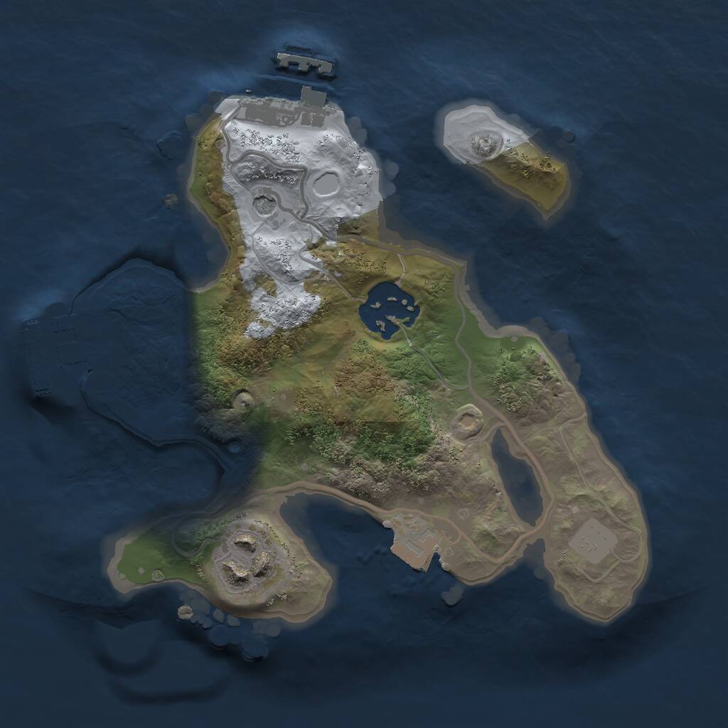 Rust Map: Procedural Map, Size: 2000, Seed: 1102249544, 6 Monuments