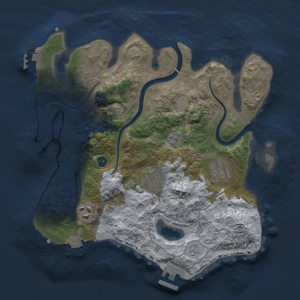 Rust Map: Procedural Map, Size: 3000, Seed: 471132510, 10 Monuments