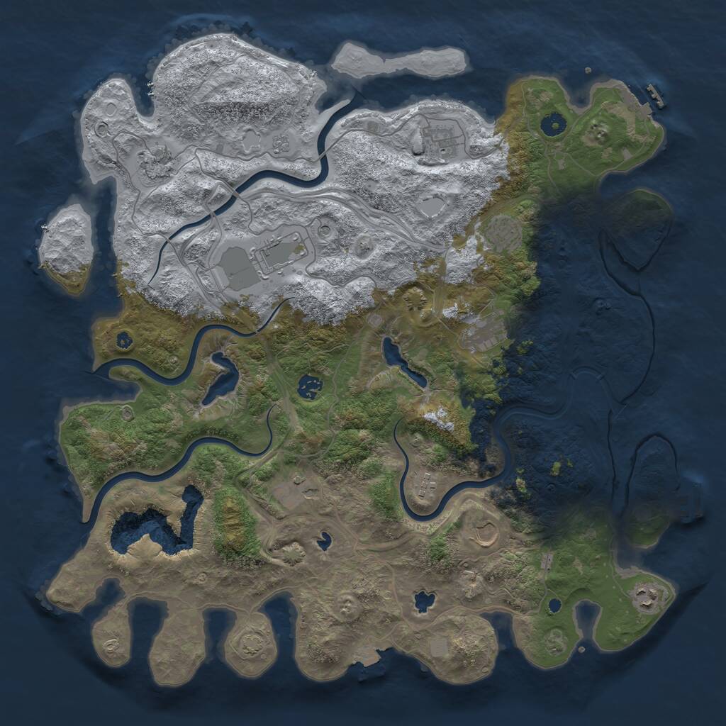 Rust Map: Procedural Map, Size: 4500, Seed: 311019, 16 Monuments