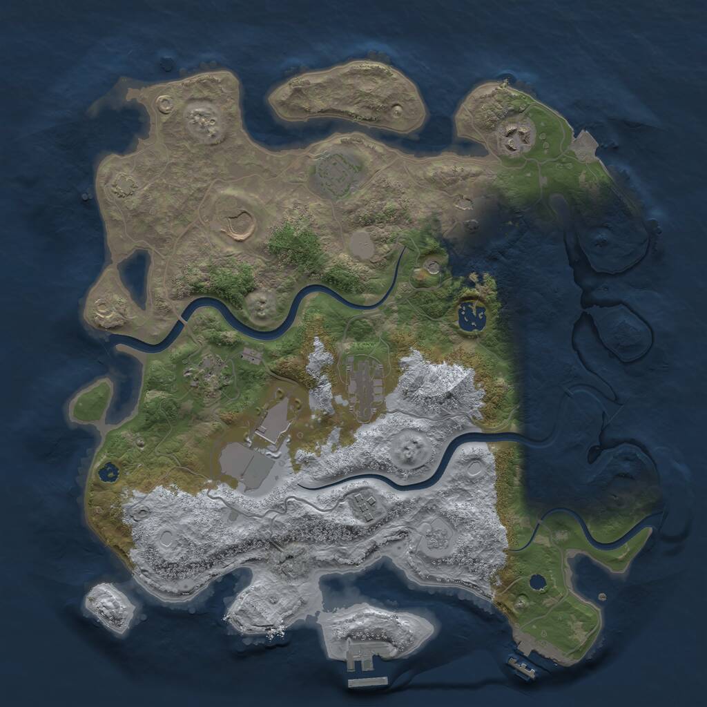 Rust Map: Procedural Map, Size: 3600, Seed: 60001, 15 Monuments